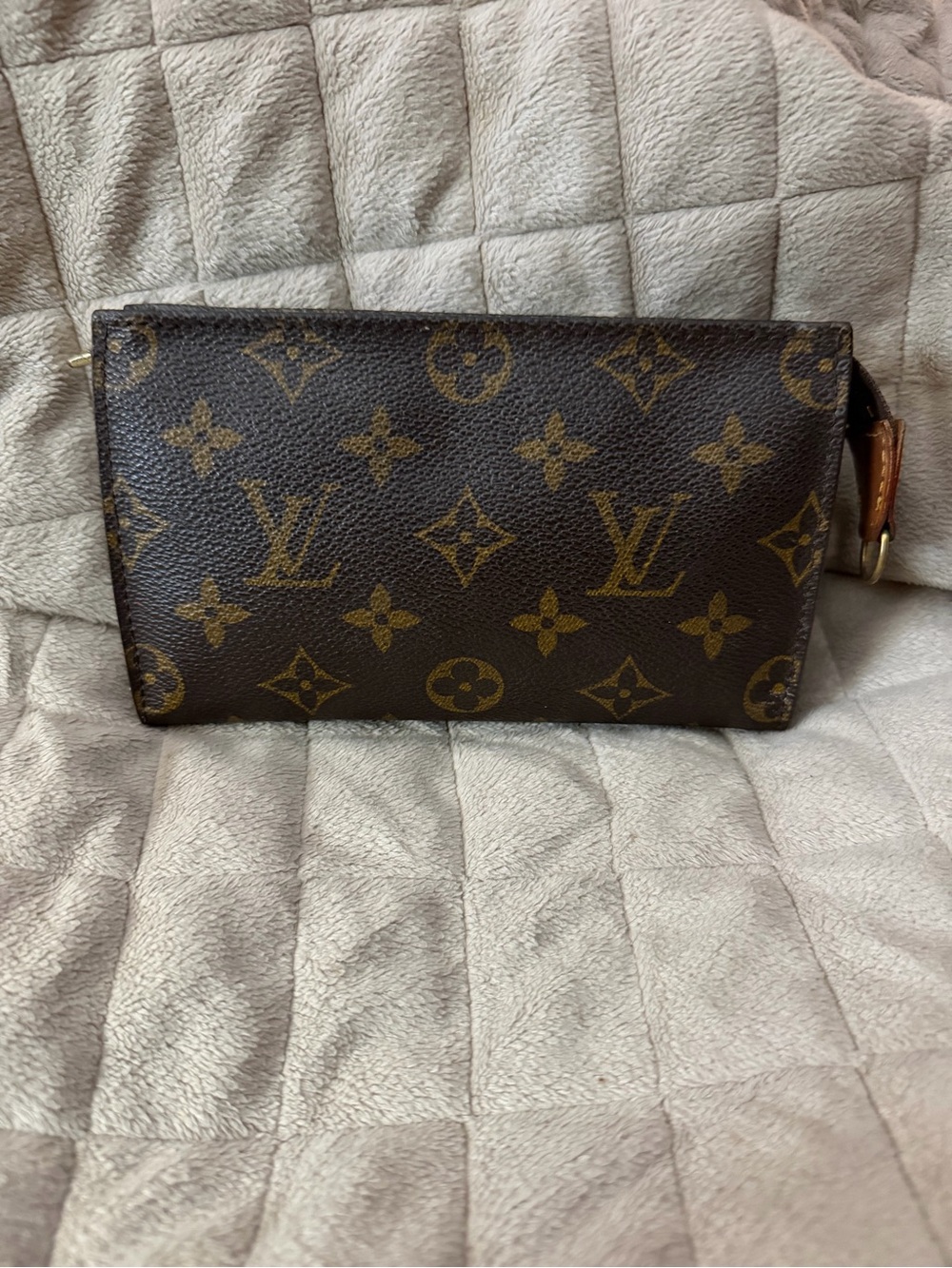 Louis Vuitton Brown Monogram Coated Canvas Pouch w/D-Ring To Attach A Strap